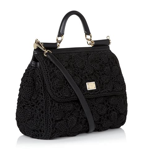 crochet bag dolce gabbana|black dolce and gabbana handbags.